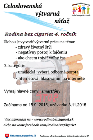Celoslovenská výtvarná súťaž Rodina bez cigariet 4. ročník - plagát