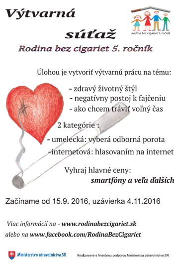 Celoslovenská výtvarná súťaž Rodina bez cigariet 5. ročník - plagát