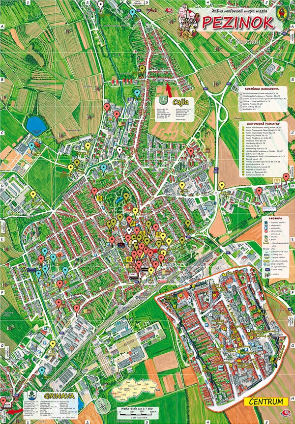 Maľovaná mapa mesta Pezinok